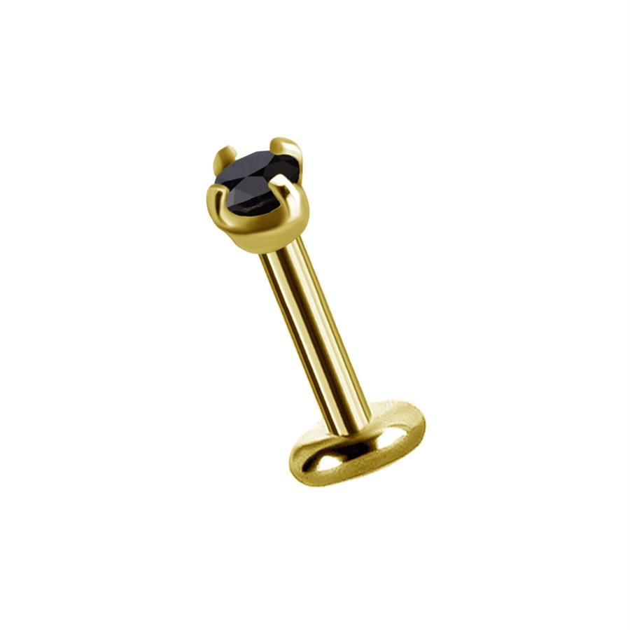 18k gold plated CoCr internal threadless jewelled attachment